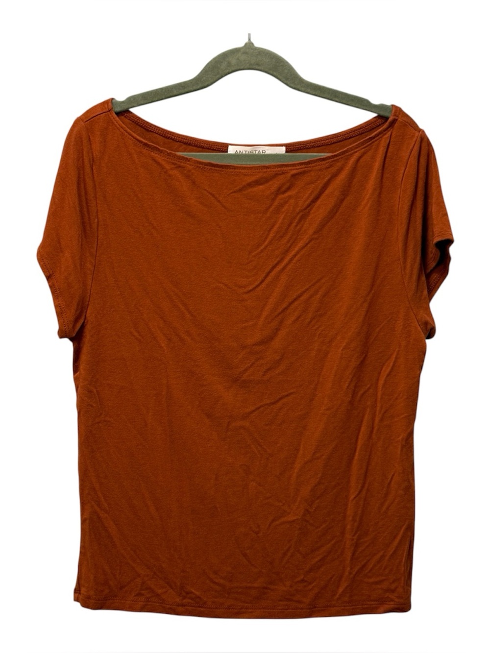 ANTISTAR Rust Colored Scoop Neck Top